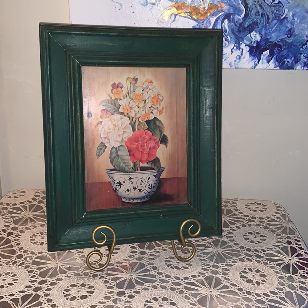 13 x 11 Framed Floral Print Pre owned not signed